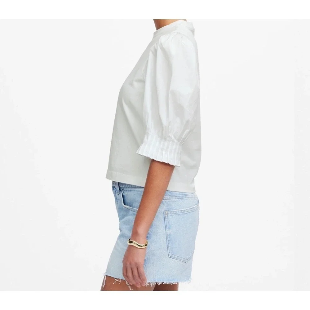 Madewell Black‎ Puff Sleeve Knit Cotton T Shirt Top size M NV971